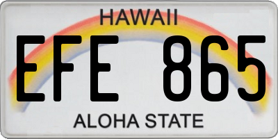 HI license plate EFE865