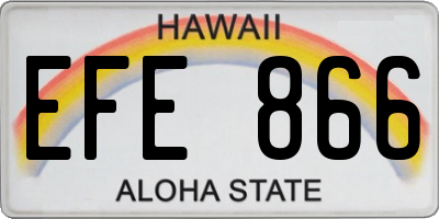 HI license plate EFE866