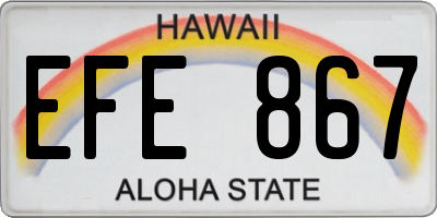 HI license plate EFE867