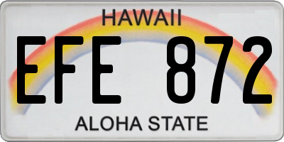 HI license plate EFE872
