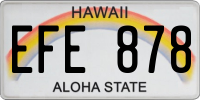 HI license plate EFE878