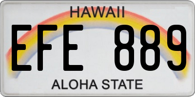 HI license plate EFE889