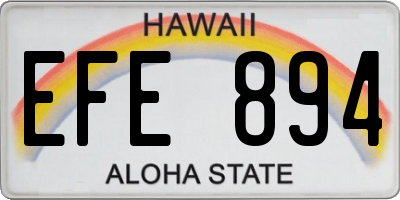 HI license plate EFE894