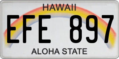 HI license plate EFE897
