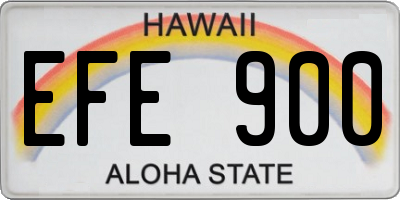 HI license plate EFE900