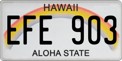 HI license plate EFE903