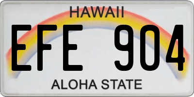 HI license plate EFE904