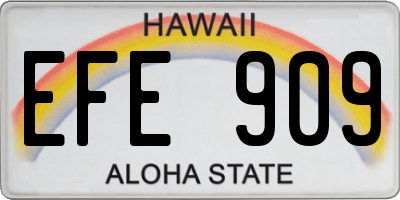 HI license plate EFE909