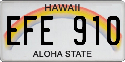 HI license plate EFE910