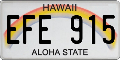 HI license plate EFE915