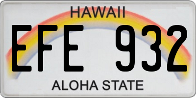 HI license plate EFE932