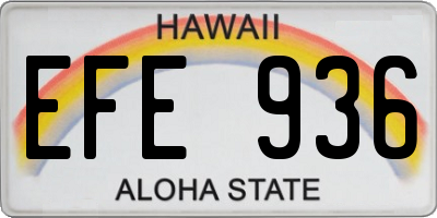 HI license plate EFE936
