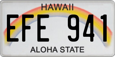 HI license plate EFE941