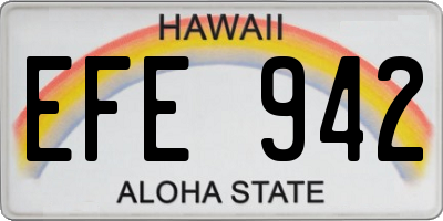 HI license plate EFE942