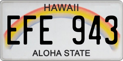 HI license plate EFE943