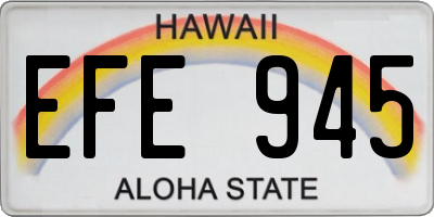 HI license plate EFE945