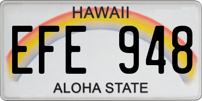 HI license plate EFE948
