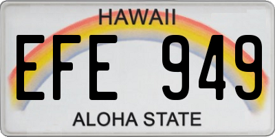 HI license plate EFE949