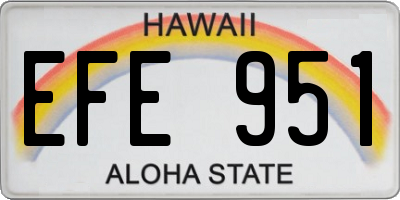 HI license plate EFE951