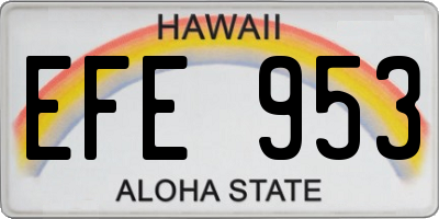 HI license plate EFE953