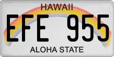HI license plate EFE955