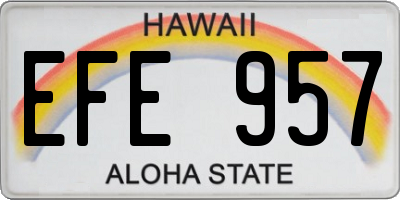 HI license plate EFE957