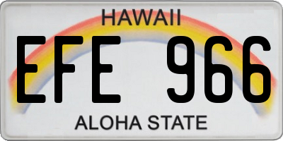 HI license plate EFE966