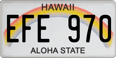 HI license plate EFE970
