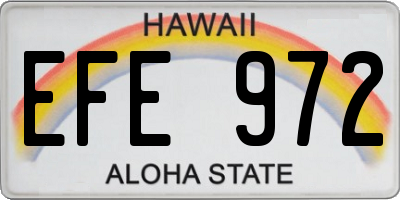 HI license plate EFE972