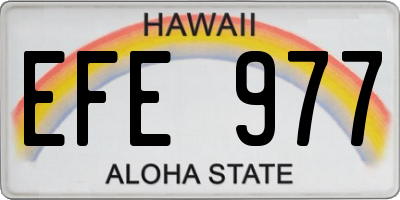 HI license plate EFE977