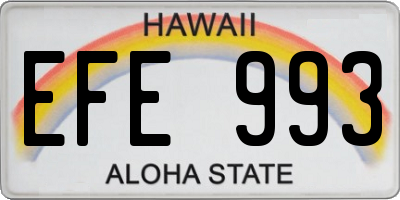 HI license plate EFE993