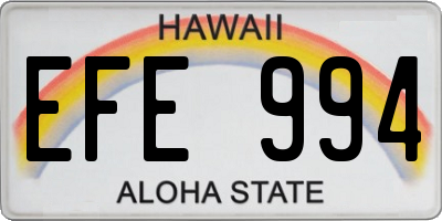 HI license plate EFE994