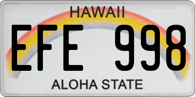 HI license plate EFE998