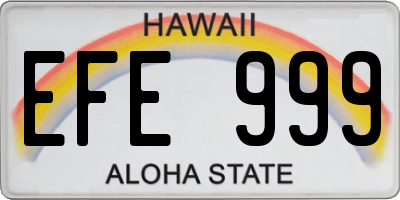 HI license plate EFE999