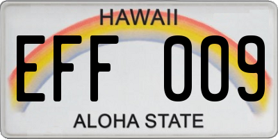 HI license plate EFF009