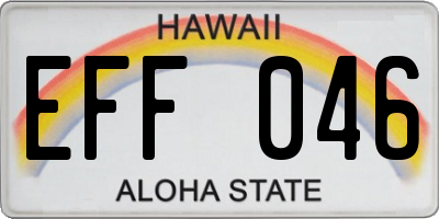 HI license plate EFF046
