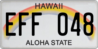 HI license plate EFF048