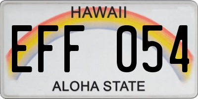 HI license plate EFF054