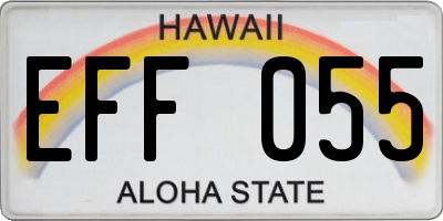 HI license plate EFF055
