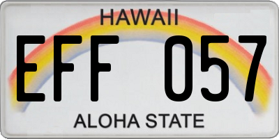 HI license plate EFF057