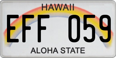 HI license plate EFF059