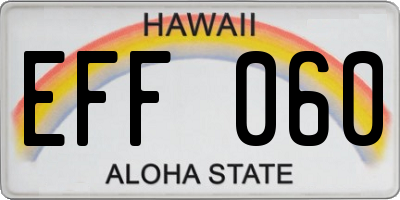 HI license plate EFF060