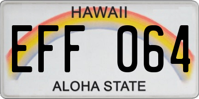 HI license plate EFF064