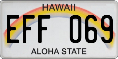 HI license plate EFF069