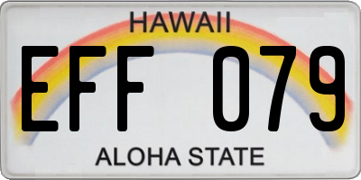 HI license plate EFF079