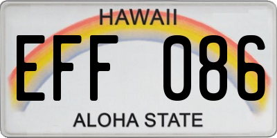 HI license plate EFF086