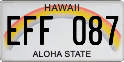 HI license plate EFF087