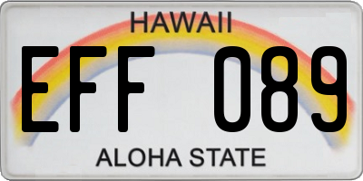 HI license plate EFF089