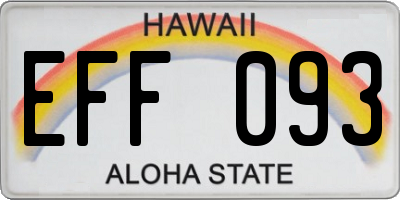 HI license plate EFF093