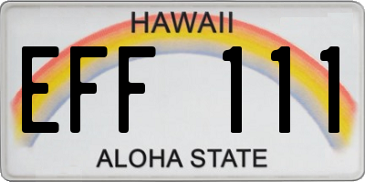 HI license plate EFF111